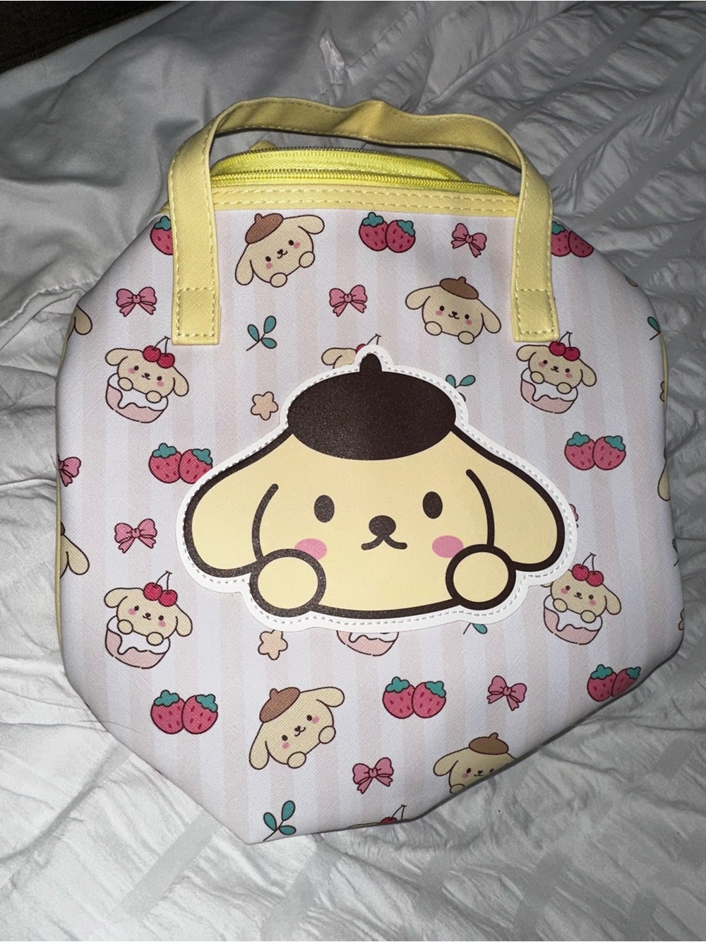 Cute Yellow Pompompurin Print Tote Bag for kids